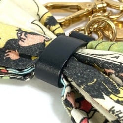 PRADA Prada American Comic Book Pattern Ribbon Bag Charm Keychain Canvas Women's Multicolor