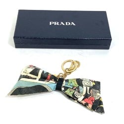 PRADA Prada American Comic Book Pattern Ribbon Bag Charm Keychain Canvas Women's Multicolor