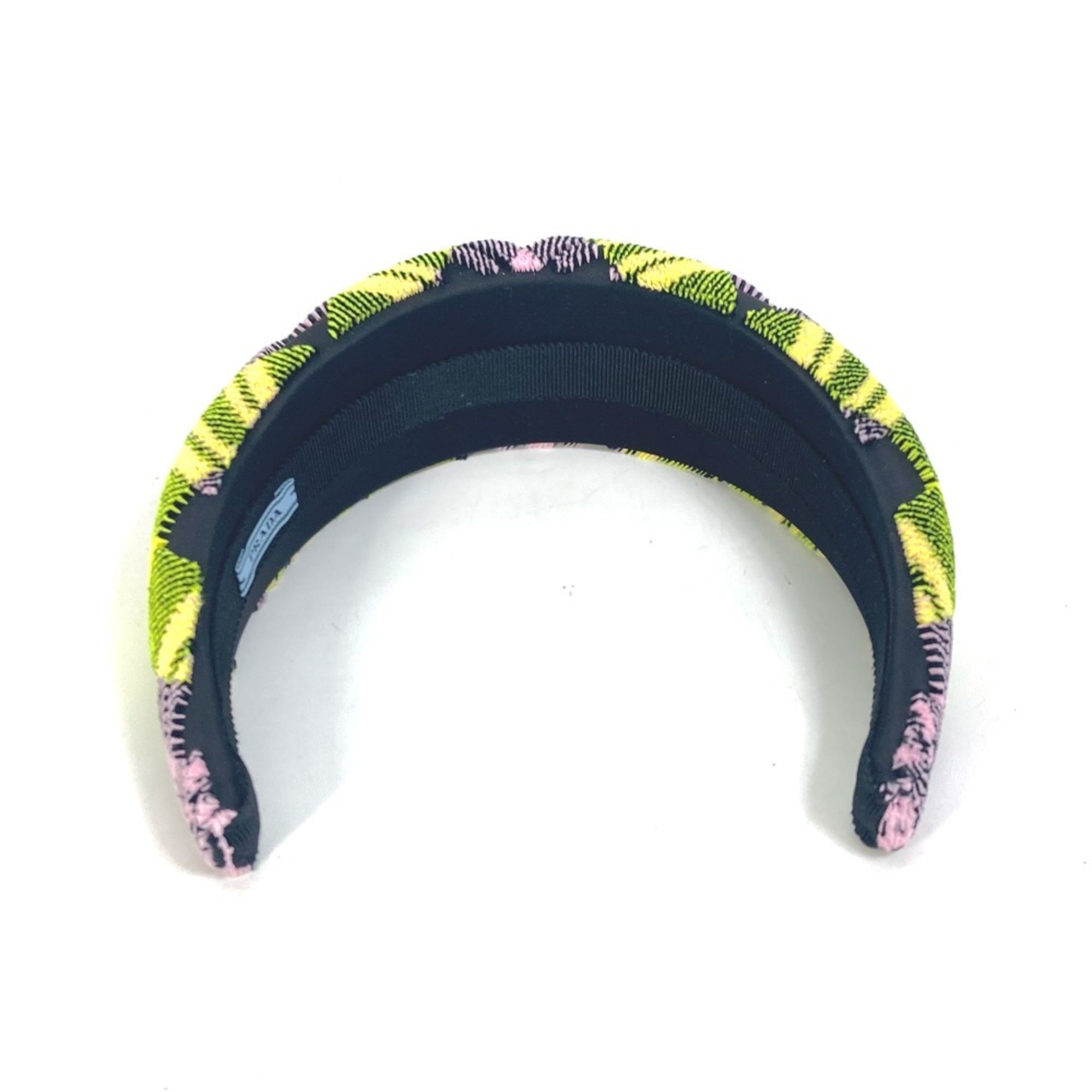 PRADA Prada pile triangle plate hair headband nylon women's yellow