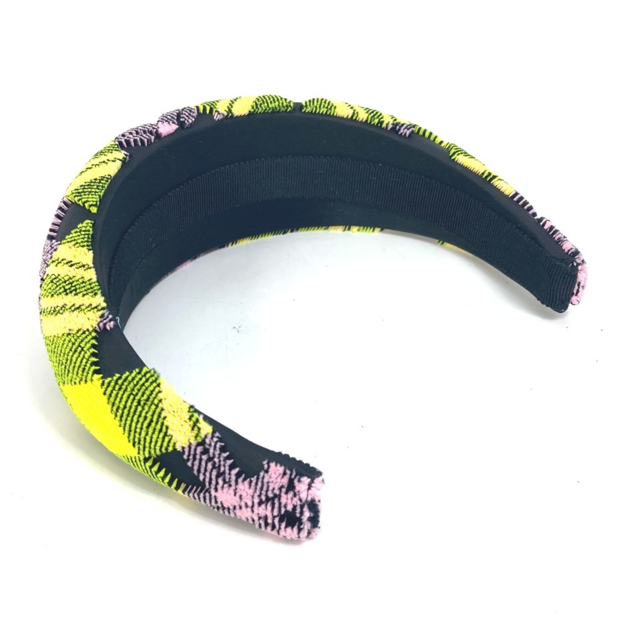 PRADA Prada pile triangle plate hair headband nylon women's yellow