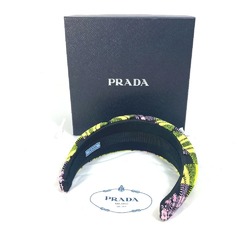 PRADA Prada pile triangle plate hair headband nylon women's yellow