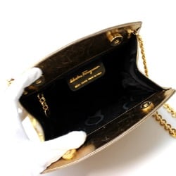 Salvatore Ferragamo Pochette Chain Bag Shoulder Leather Women's Gold