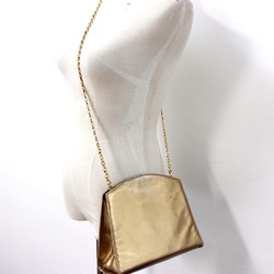 Salvatore Ferragamo Pochette Chain Bag Shoulder Leather Women's Gold