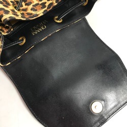 VERSACE Leopard Backpack Leather Women's Yellow