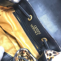 VERSACE Leopard Backpack Leather Women's Yellow