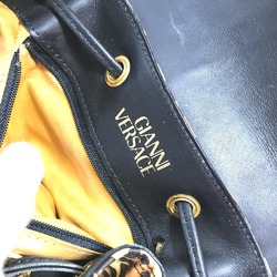 VERSACE Leopard Backpack Leather Women's Yellow