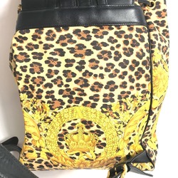 VERSACE Leopard Backpack Leather Women's Yellow