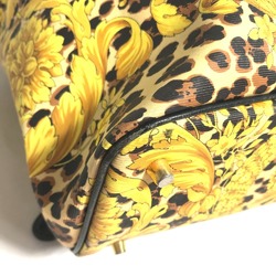 VERSACE Leopard Backpack Leather Women's Yellow