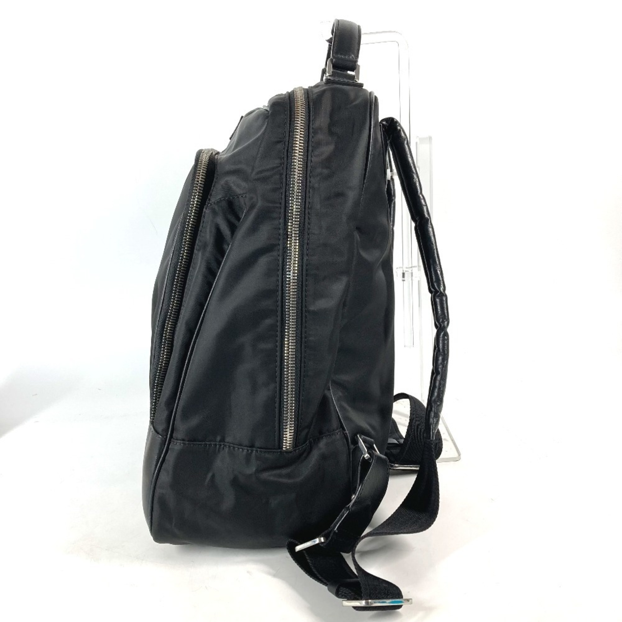 VERSACE Versace Backpack Bag Handbag Rucksack Nylon Leather Men's Black