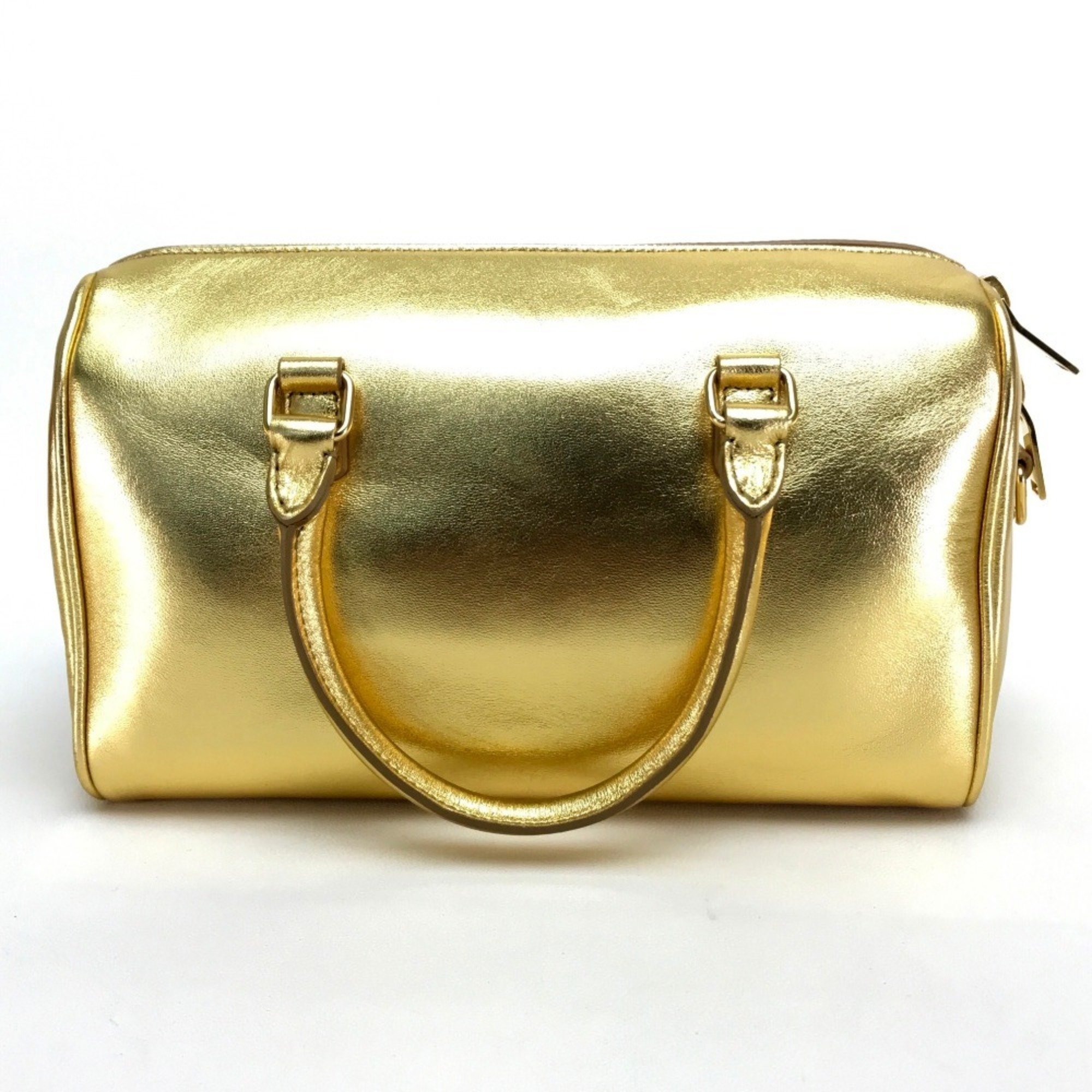 SAINT LAURENT Saint Laurent Paris Baby Duffle Handbag Shoulder Bag Leather Women's Gold