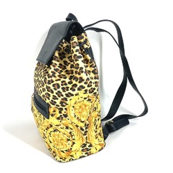 VERSACE Leopard print backpack, leather, women's, yellow