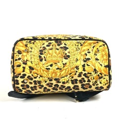 VERSACE Leopard print backpack, leather, women's, yellow