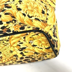 VERSACE Leopard print backpack, leather, women's, yellow