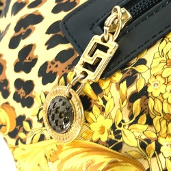 VERSACE Leopard print backpack, leather, women's, yellow