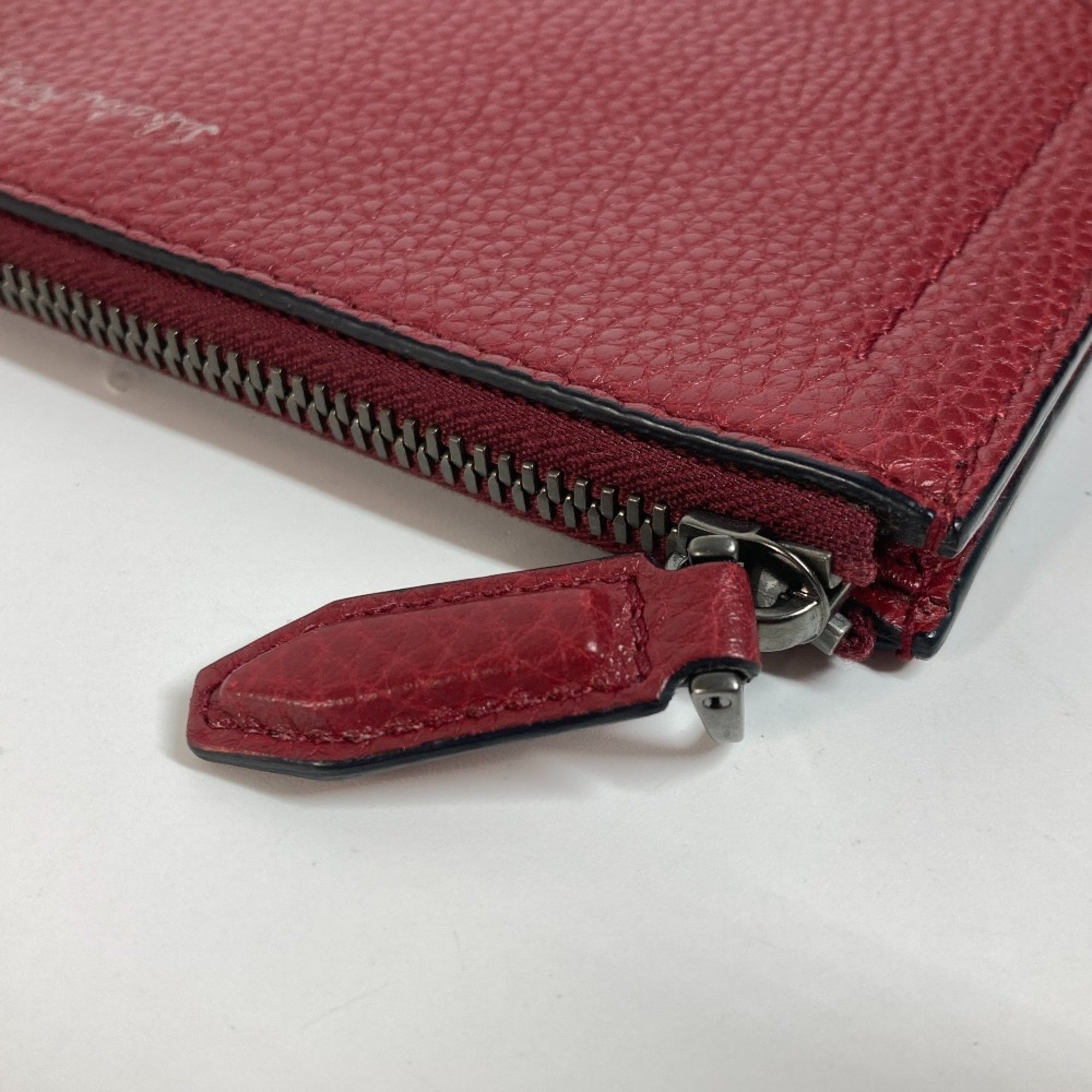 Salvatore Ferragamo Pouch Clutch Bag Leather Men's Red