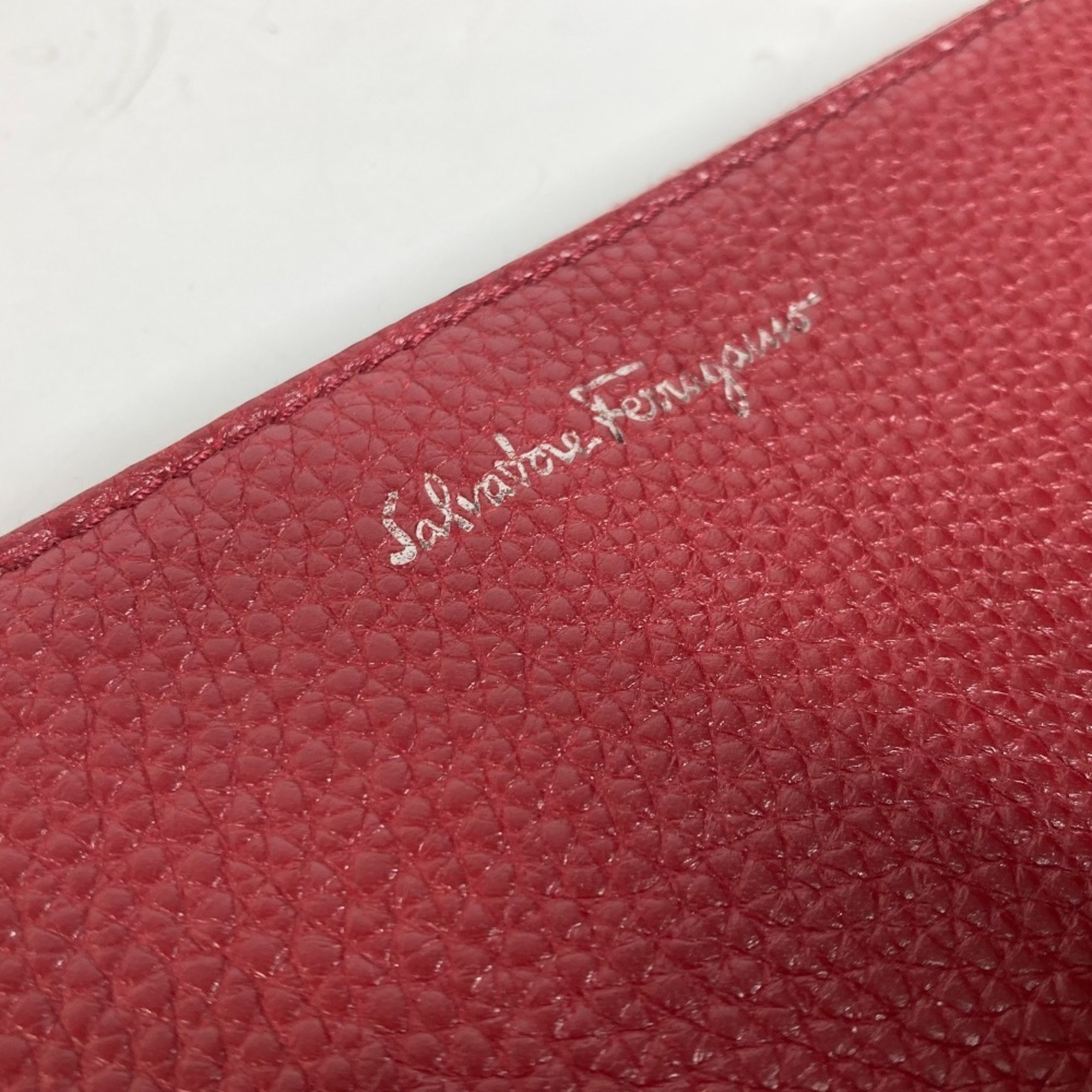 Salvatore Ferragamo Pouch Clutch Bag Leather Men's Red