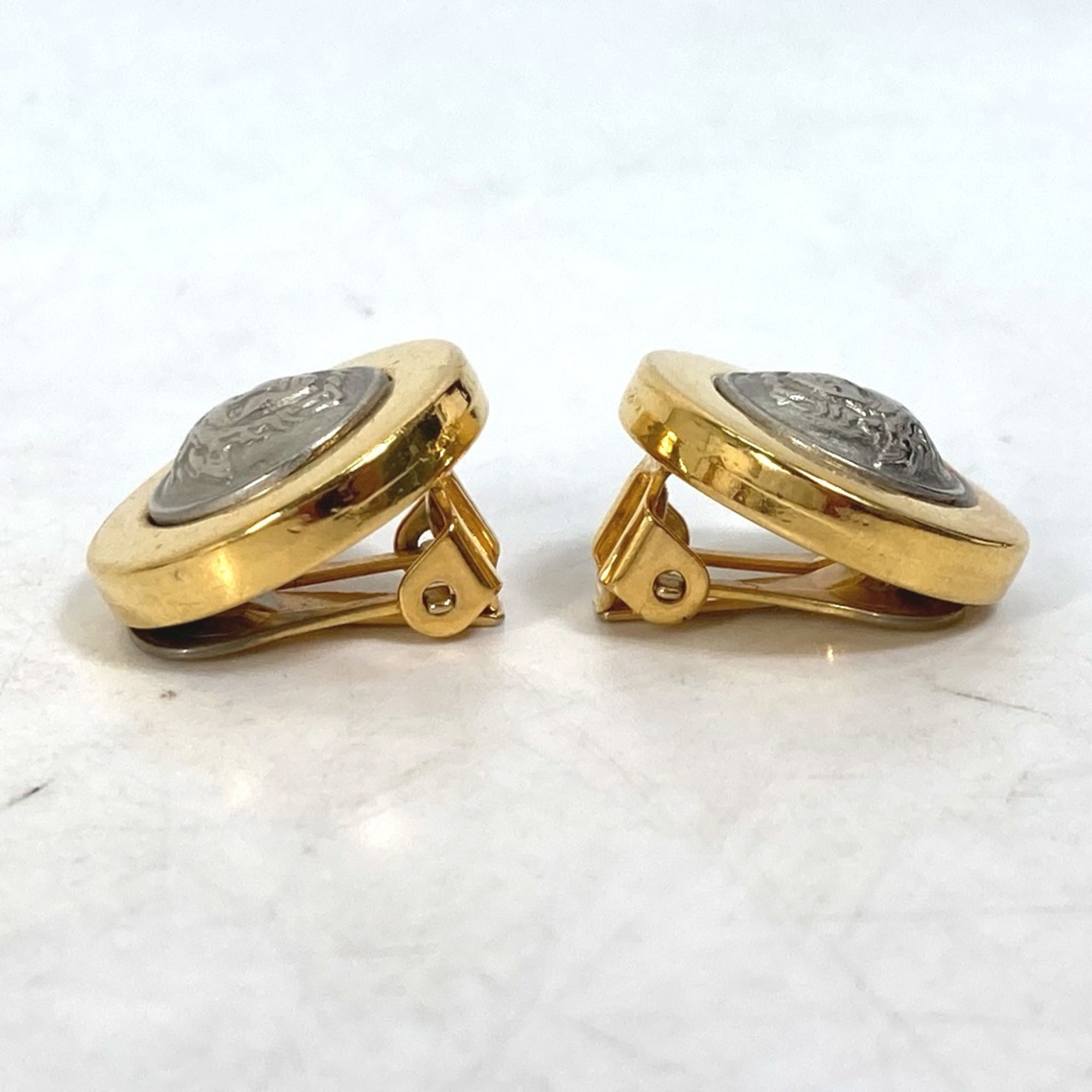 VERSACE Versace Round Medusa Bicolor Earrings Metal Women's Gold