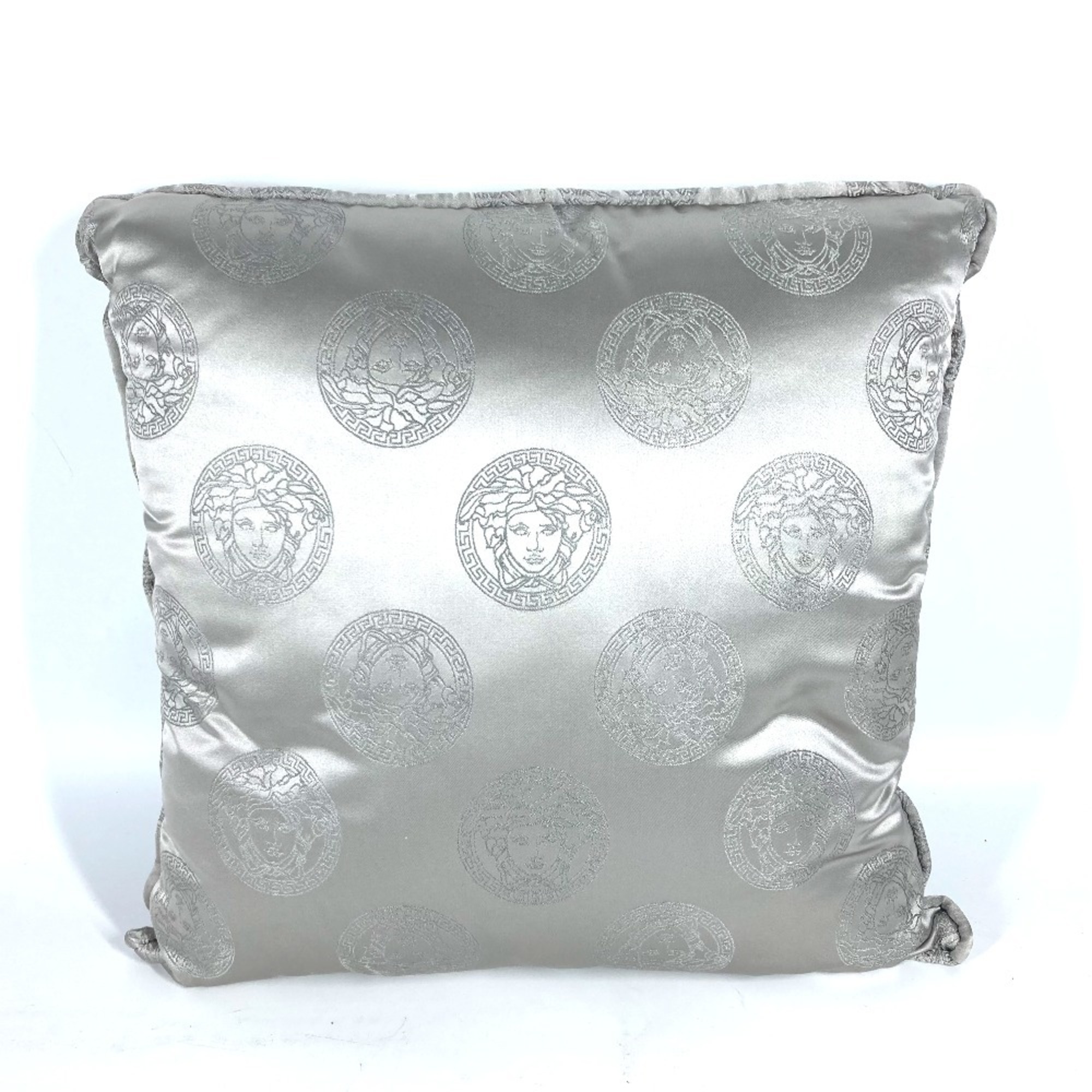 VERSACE Medusa Pillow, Silk, Cushion, Men's, Silver