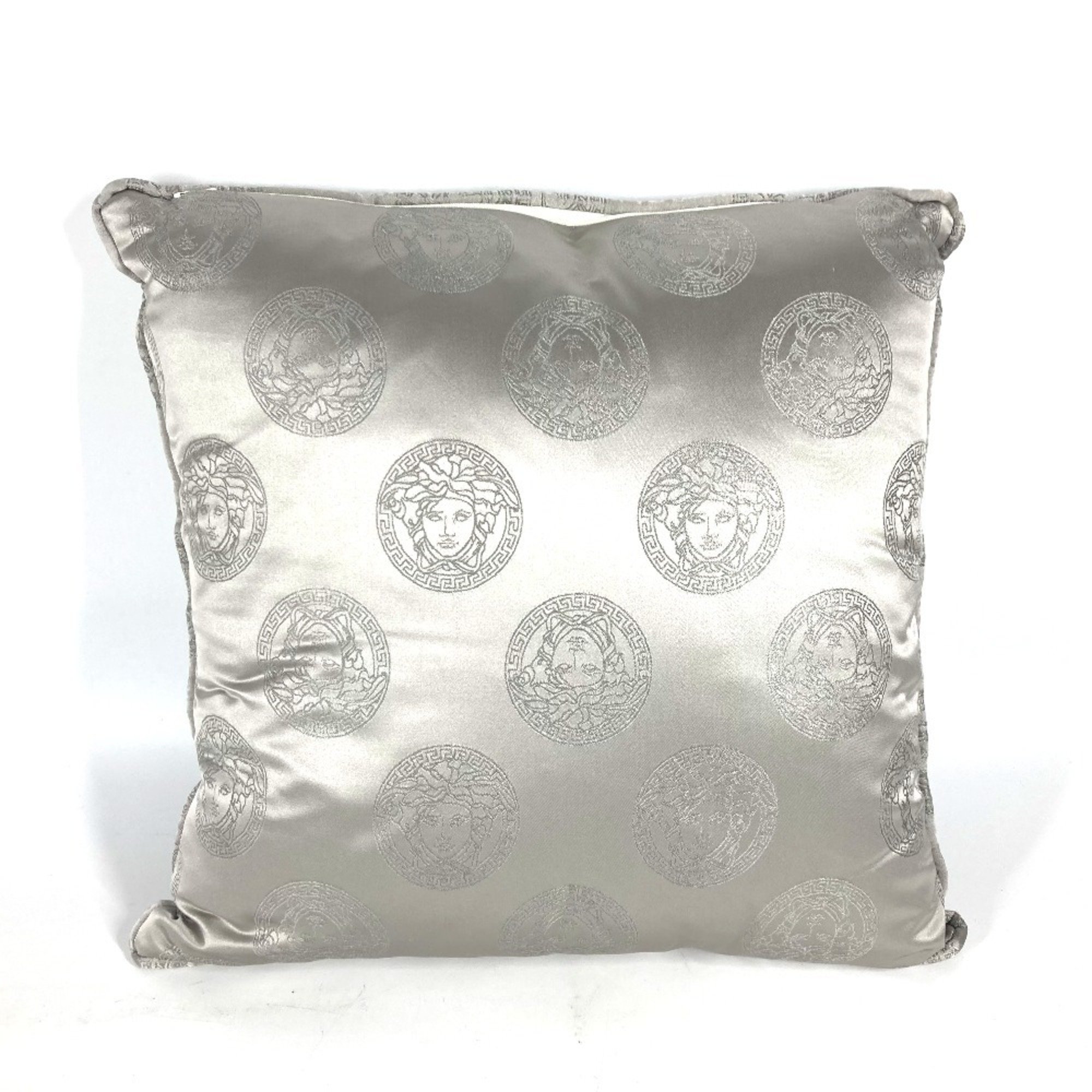 VERSACE Medusa Pillow, Silk, Cushion, Men's, Silver