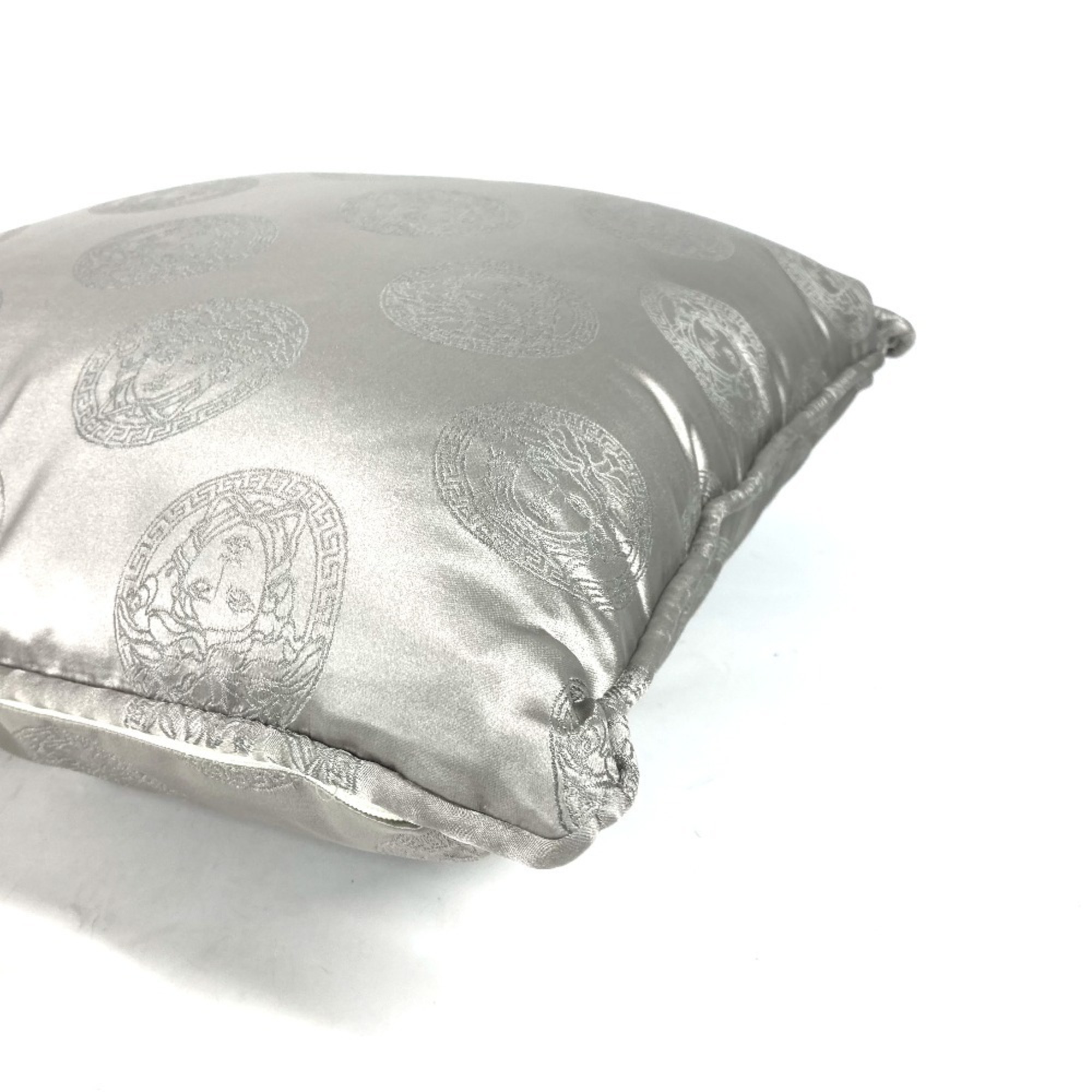 VERSACE Medusa Pillow, Silk, Cushion, Men's, Silver