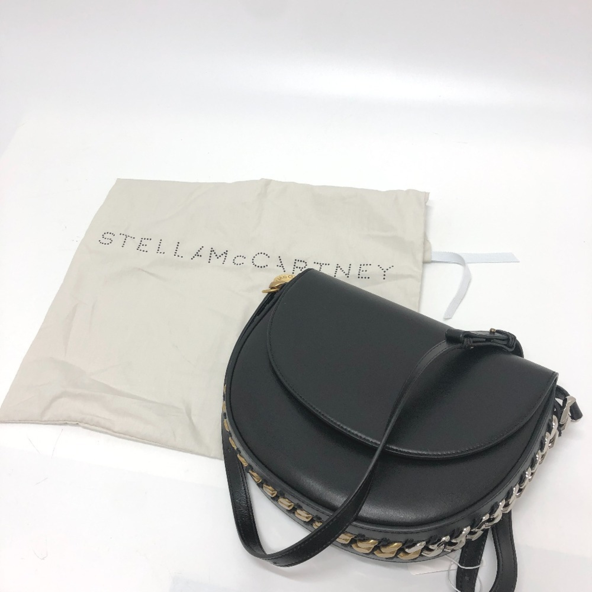 Stella McCartney Sight Chain Bag Shoulder Leather Women's Black