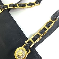 VERSACE Versace Tote Bag Sunburst Chain Shoulder Nylon Women's Black