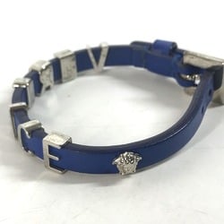 VERSACE Medusa Bangle Bracelet Leather Men's Blue