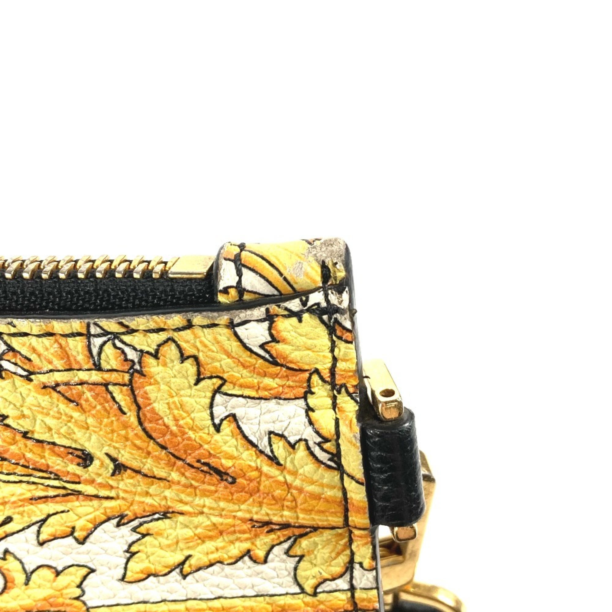 VERSACE Versace pouch with strap clutch bag leather men's yellow