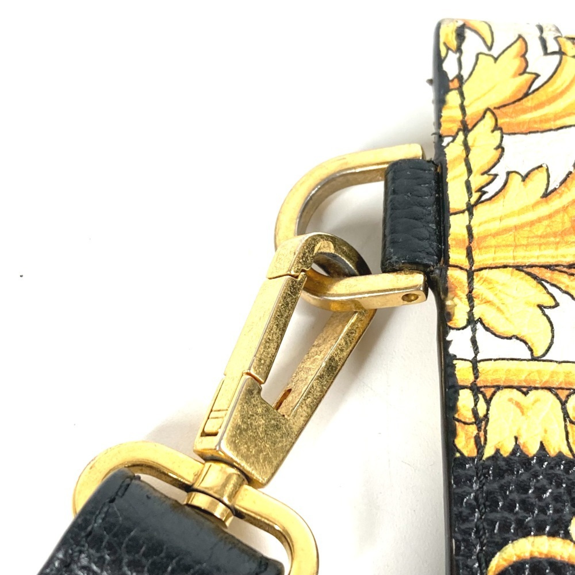 VERSACE Versace pouch with strap clutch bag leather men's yellow