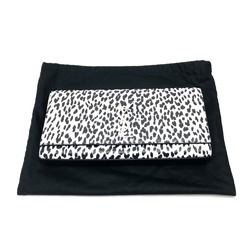 SAINT LAURENT Saint Laurent Paris 326079 Cassandra Leopard Bag Clutch Calf Leather Women's White Black