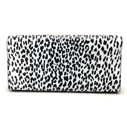 SAINT LAURENT Saint Laurent Paris 326079 Cassandra Leopard Bag Clutch Calf Leather Women's White Black