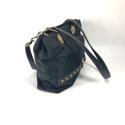 VERSACE Versace Sunburst Chain Shoulder Bag Tote Nylon Women's Black