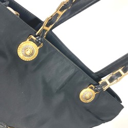 VERSACE Versace Sunburst Chain Shoulder Bag Tote Nylon Women's Black