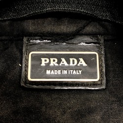 PRADA Prada Triangle Plate Flat Back Shoulder Bag Nylon Women's Black