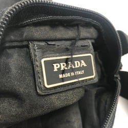 PRADA Prada Triangle Plate Flat Back Shoulder Bag Nylon Women's Black