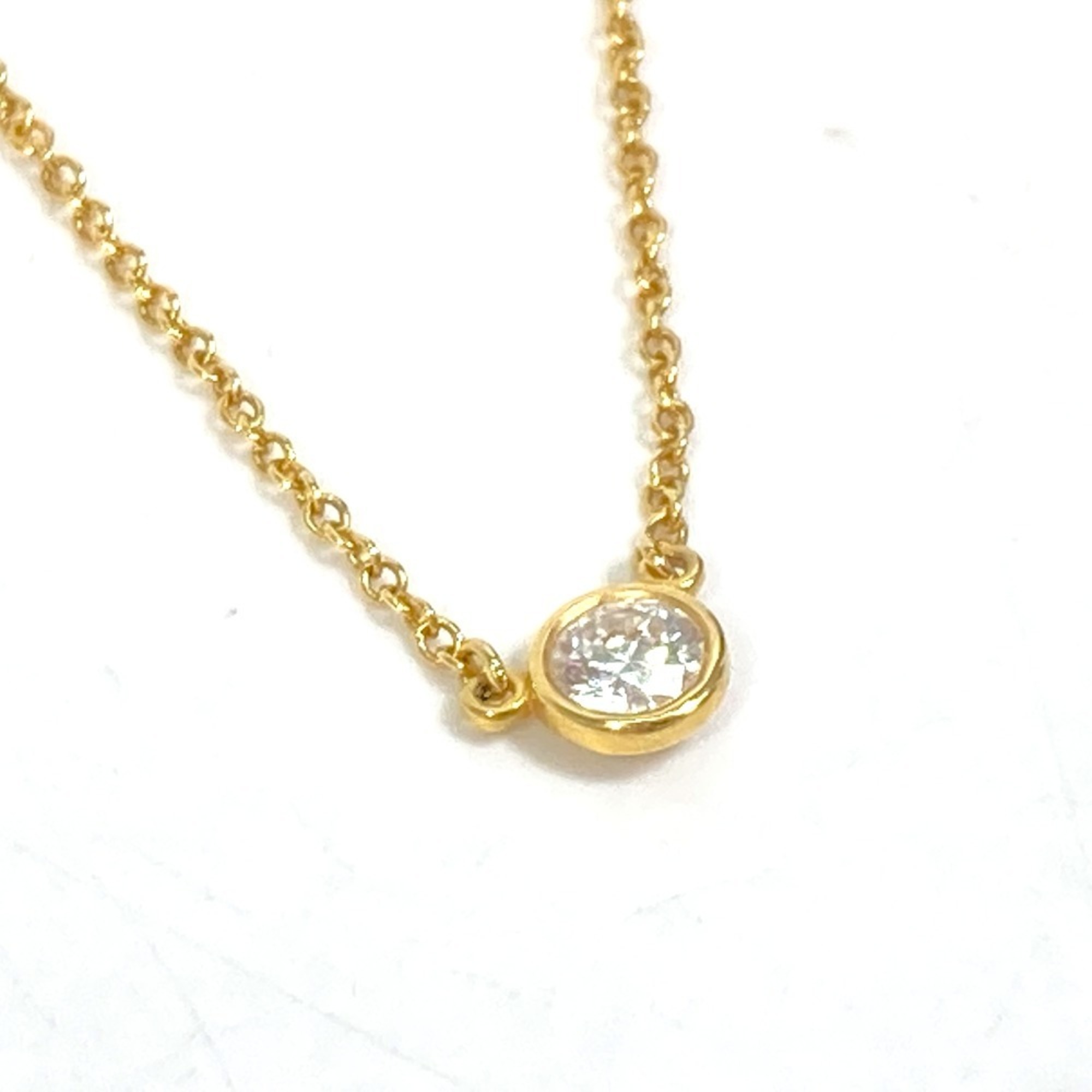 TIFFANY&Co. Tiffany by the Yard 1P Diamond 0.19ct VVS1 Necklace Au750 Gold