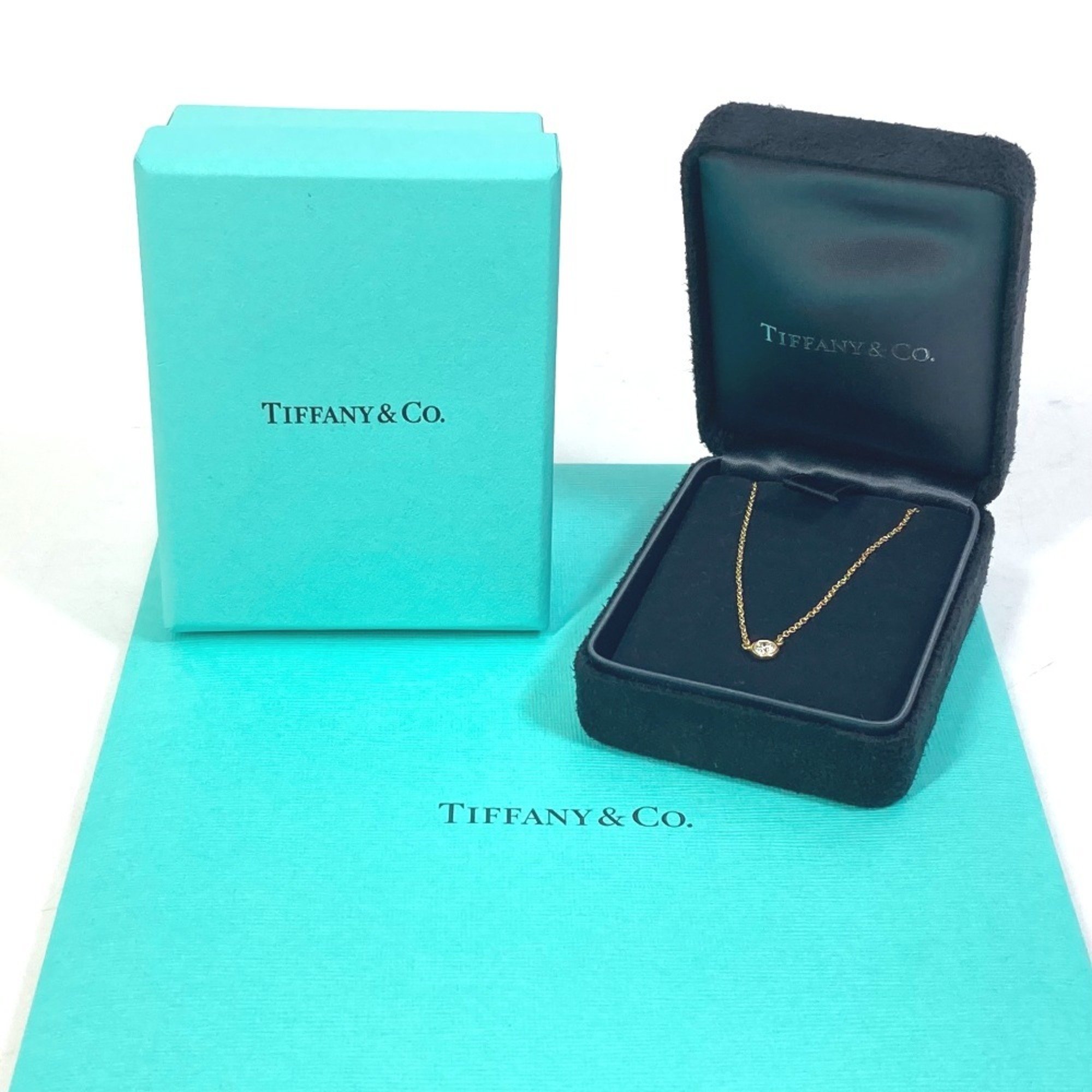 TIFFANY&Co. Tiffany by the Yard 1P Diamond 0.19ct VVS1 Necklace Au750 Gold