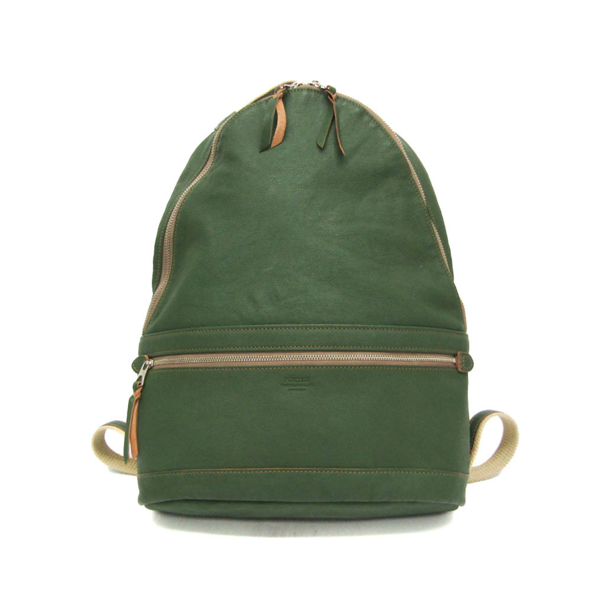 Porter Men,Women Leather Backpack Green