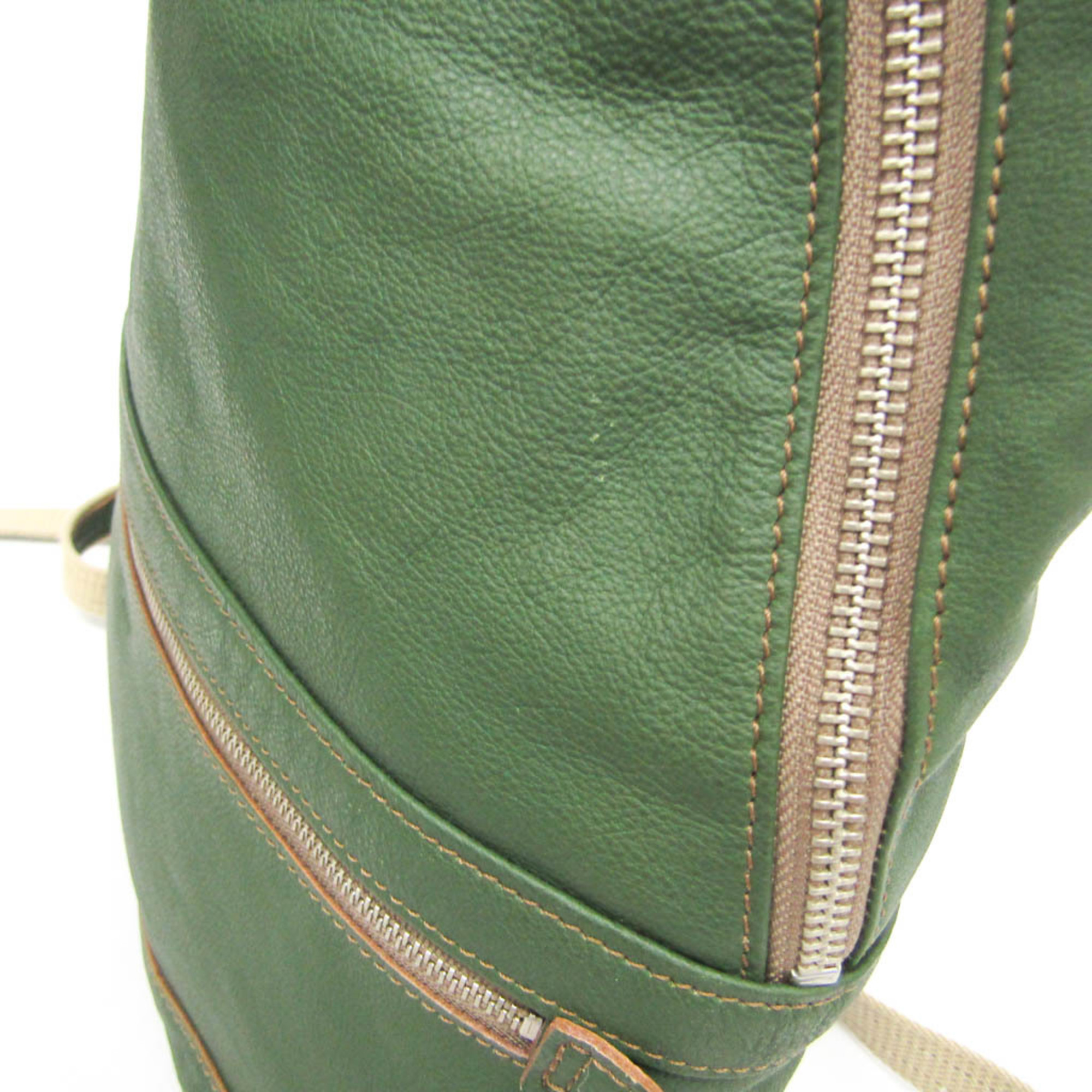 Porter Men,Women Leather Backpack Green