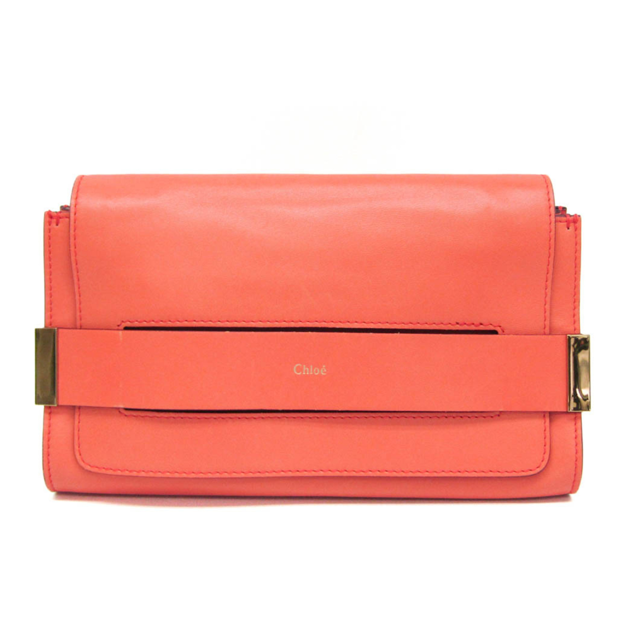 Chloé Women's Leather Clutch Bag Coral Pink