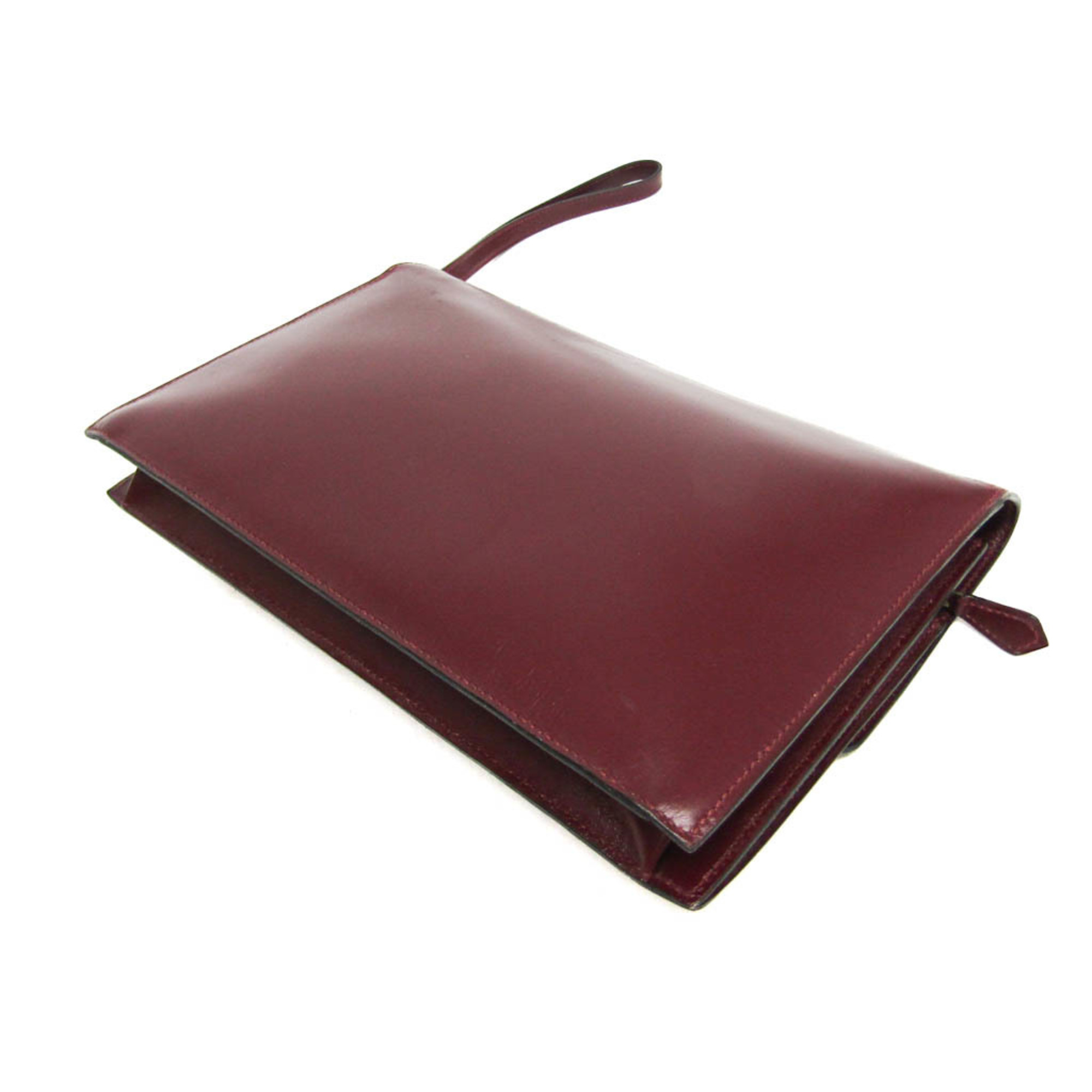 Hermes Pochette Jet Men,Women Box Calf Leather Clutch Bag Bordeaux