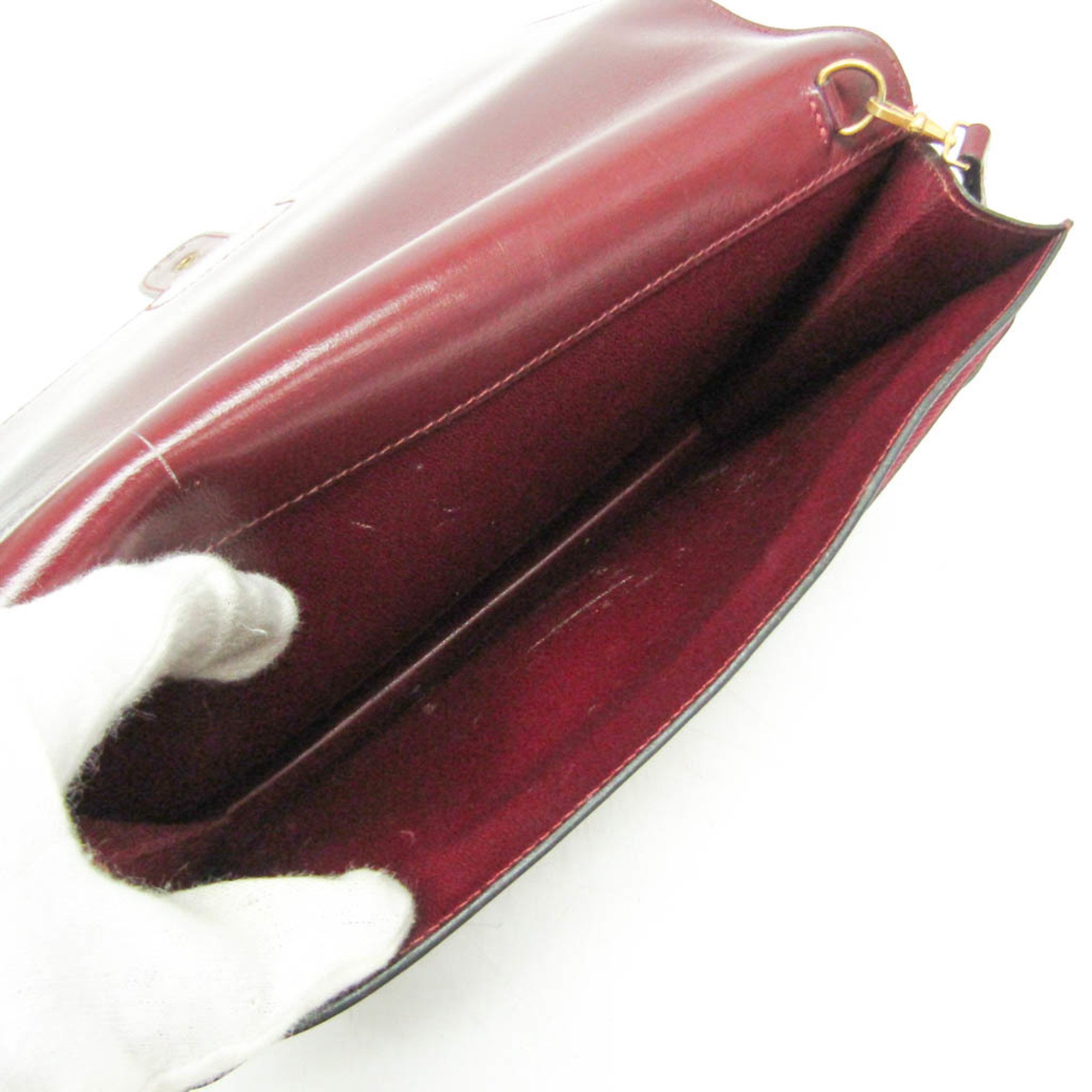 Hermes Pochette Jet Men,Women Box Calf Leather Clutch Bag Bordeaux