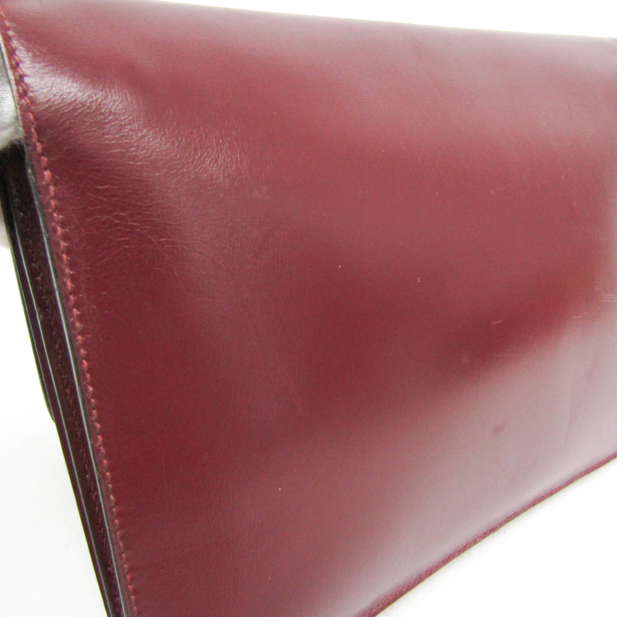 Hermes Pochette Jet Men,Women Box Calf Leather Clutch Bag Bordeaux