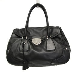 Prada Women's Leather Boston Bag,Handbag Black