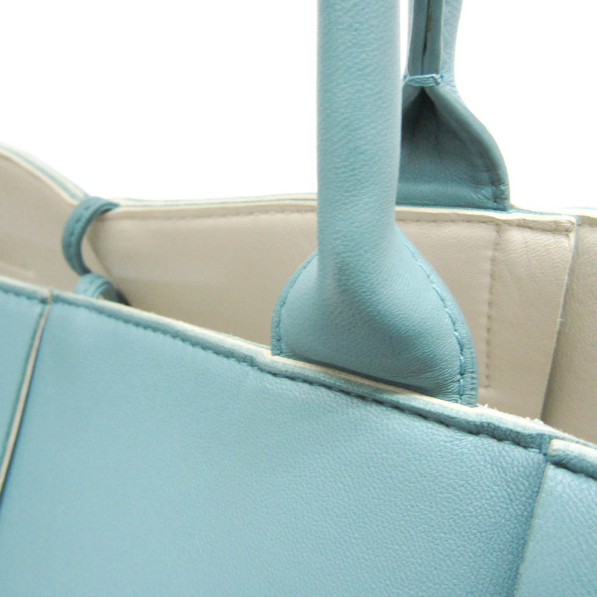 Bottega Veneta Large The Arco Tote Men,Women Leather Tote Bag Light Blue