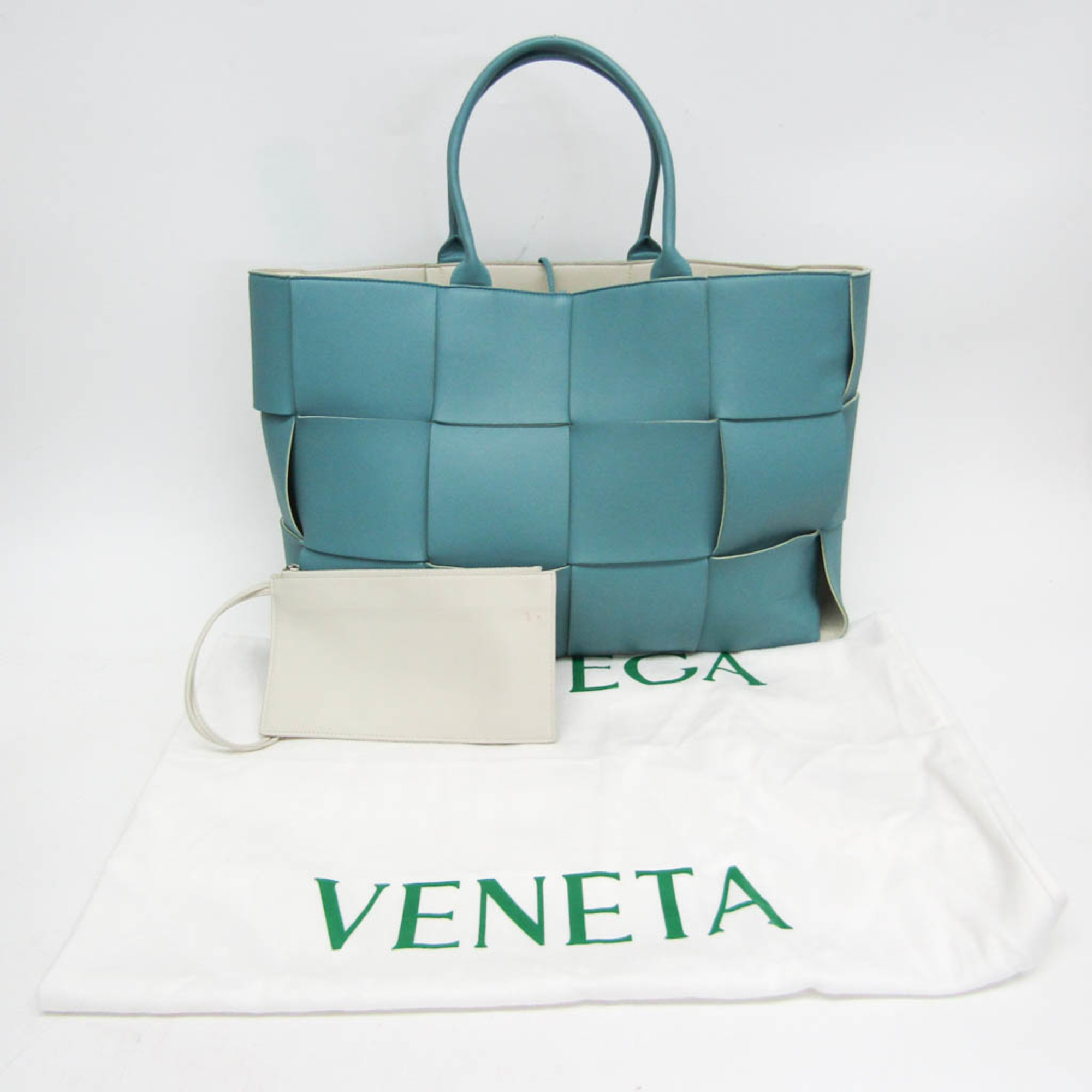 Bottega Veneta Large The Arco Tote Men,Women Leather Tote Bag Light Blue