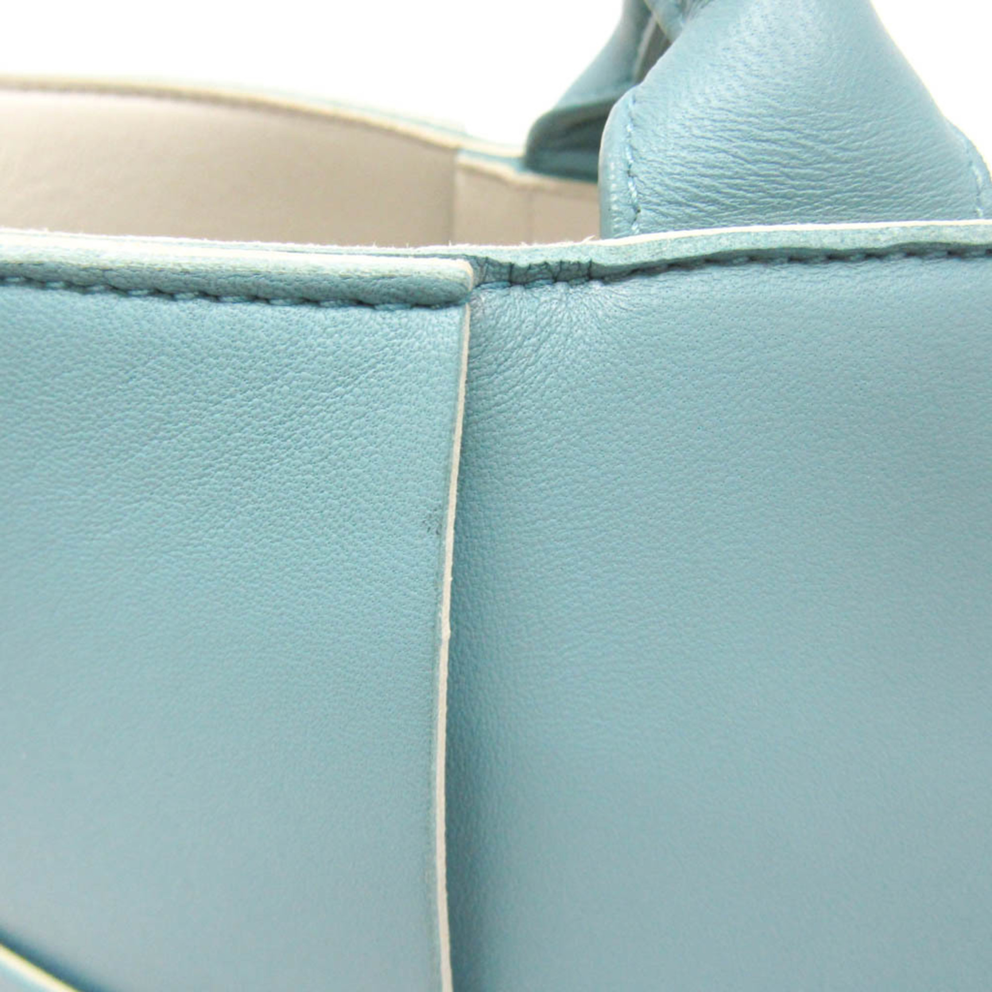 Bottega Veneta Large The Arco Tote Men,Women Leather Tote Bag Light Blue