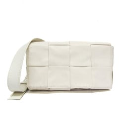 Bottega Veneta Intrecciato Cassette Women,Men Leather Sling Bag White