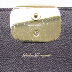 Salvatore Ferragamo Vara 22 D324 Women's Leather Long Wallet (bi-fold) Dark Purple