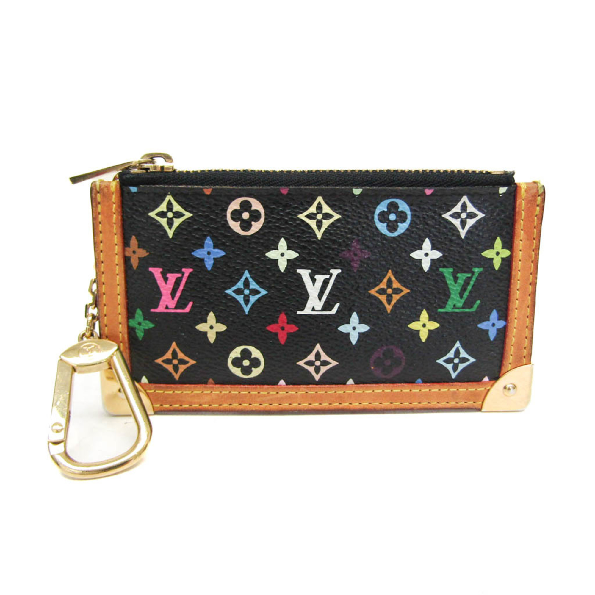 Louis Vuitton Monogram Multicolore Pochette Cle M92654 Women's Monogram Multicolore Coin Purse/coin Case Noir